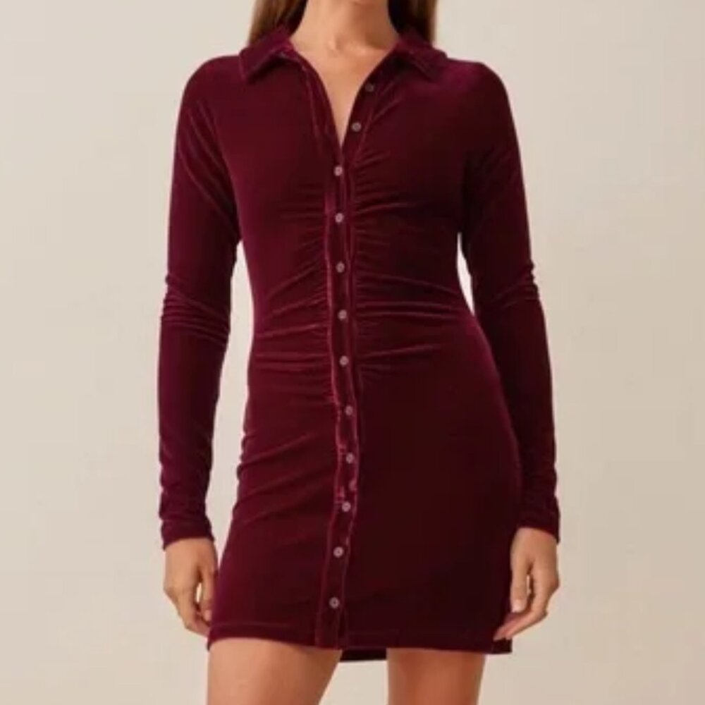 Reformation Isa Velvet Dress